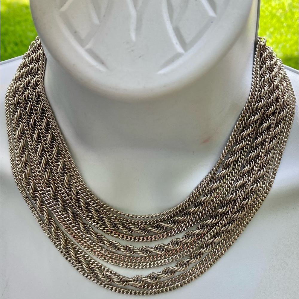 Vintage Monet Multi-Strand Choker Necklace, 15”